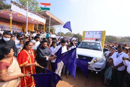 ಸಚಿವ ಬಿ.ನಾಗೇಂದ್ರ ಅವರಿಂದ “ಸಂವಿಧಾನ ಜಾಗೃತಿ ಜಾಥಾ” ಸ್ತಬ್ಧಚಿತ್ರ ವಾಹನಕ್ಕೆ ಚಾಲನೆ