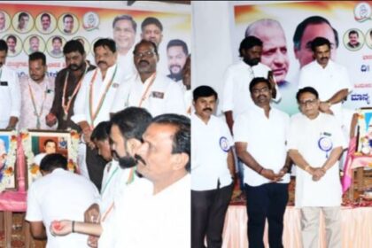 ಶಾಸಕಬಿ .ನಾಗೇಂದ್ರ ಅವರ ಕಚೇರಿಯಲ್ಲಿ   ಮಾಜಿ ಪ್ರಧಾನಮಂತ್ರಿ ದಿವಂಗತ ರಾಜೀವ್ ಗಾಂಧಿ,ಮಾಜಿ ಮುಖ್ಯಮಂತ್ರಿ ದೇವರಾಜ್ ಅರಸು ಜನ್ಮದಿನಾಚರಣೆ ಆಚರಣೆ